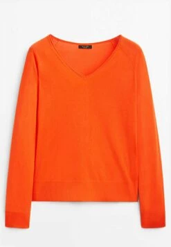 Massimo Dutti V-Neck Extra - Jumper - Neon Orange -Massimo Dutti Shop 73d6f2b19315485bafc6ea233eb527e5