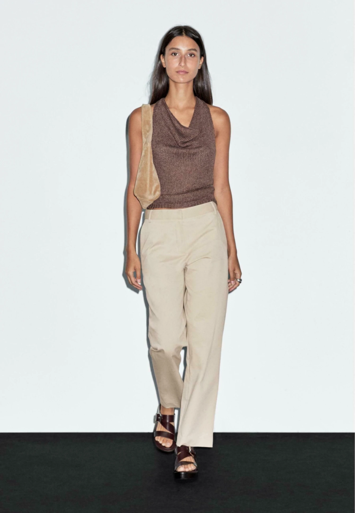 Massimo Dutti STRAIGHT-LEG - Trousers - BEIGE 5 Massimo Dutti STRAIGHT-LEG - Trousers - BEIGE - Image 3