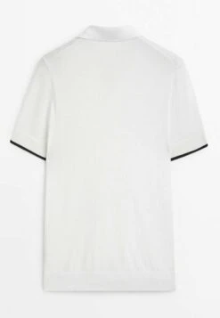 Massimo Dutti Contrast Short Sleeve- Polo Shirt - White -Massimo Dutti Shop 7473019e15474de2b6d732d2cde5d22d