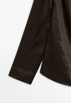 Massimo Dutti FLOWING WITH DRAPED COLLAR - Blouse - Dark Brown -Massimo Dutti Shop 749bc81691a240ab9252c91c9432b56d