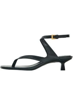 Massimo Dutti With Crossover Straps- T-Bar Sandals - Black