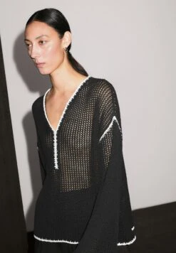 Massimo Dutti WIDE OPENWORK CROCHET - Jumper - Black -Massimo Dutti Shop 74d2759806854bff9ed9f55b0f891ede