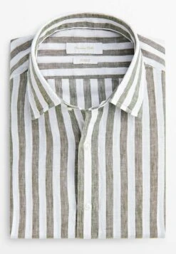 Massimo Dutti Striped - Shirt - Green -Massimo Dutti Shop 74df92b0151443febcb135f505175d88