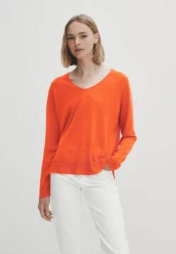 Massimo Dutti V-Neck Extra - Jumper - Neon Orange