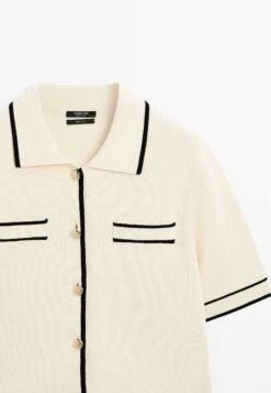 Massimo Dutti SHORT SLEEVE WITH BUTTONS - Cardigan - Beige -Massimo Dutti Shop 7501432218c74024ab29333621652d4f