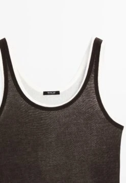 Massimo Dutti DOUBLE-STRAP WITH ROUND NECK - Basic T-shirt - Dark Brown 15 Massimo Dutti DOUBLE-STRAP WITH ROUND NECK - Basic T-shirt - Dark Brown -Massimo Dutti Shop 7527516335e2417e8bb2fb08a980cf1b