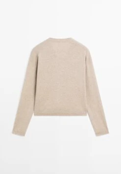 Massimo Dutti V-NECK BUTTONED KNIT - Cardigan - Light Brown -Massimo Dutti Shop 7543b2f540714ef389ac9f346eba91e8