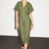 Massimo Dutti SHORT SLEEVE LINEN MIDI - Day Dress - Mottled Dark Green -Massimo Dutti Shop 75905b2054c34c22bbdf237a764f0b1a