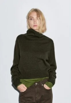 Massimo Dutti SHORT KNIT SWEATER - Jumper - Dark Green -Massimo Dutti Shop 75ab2187ea5b4b7d8ab43e3dfb2fad75