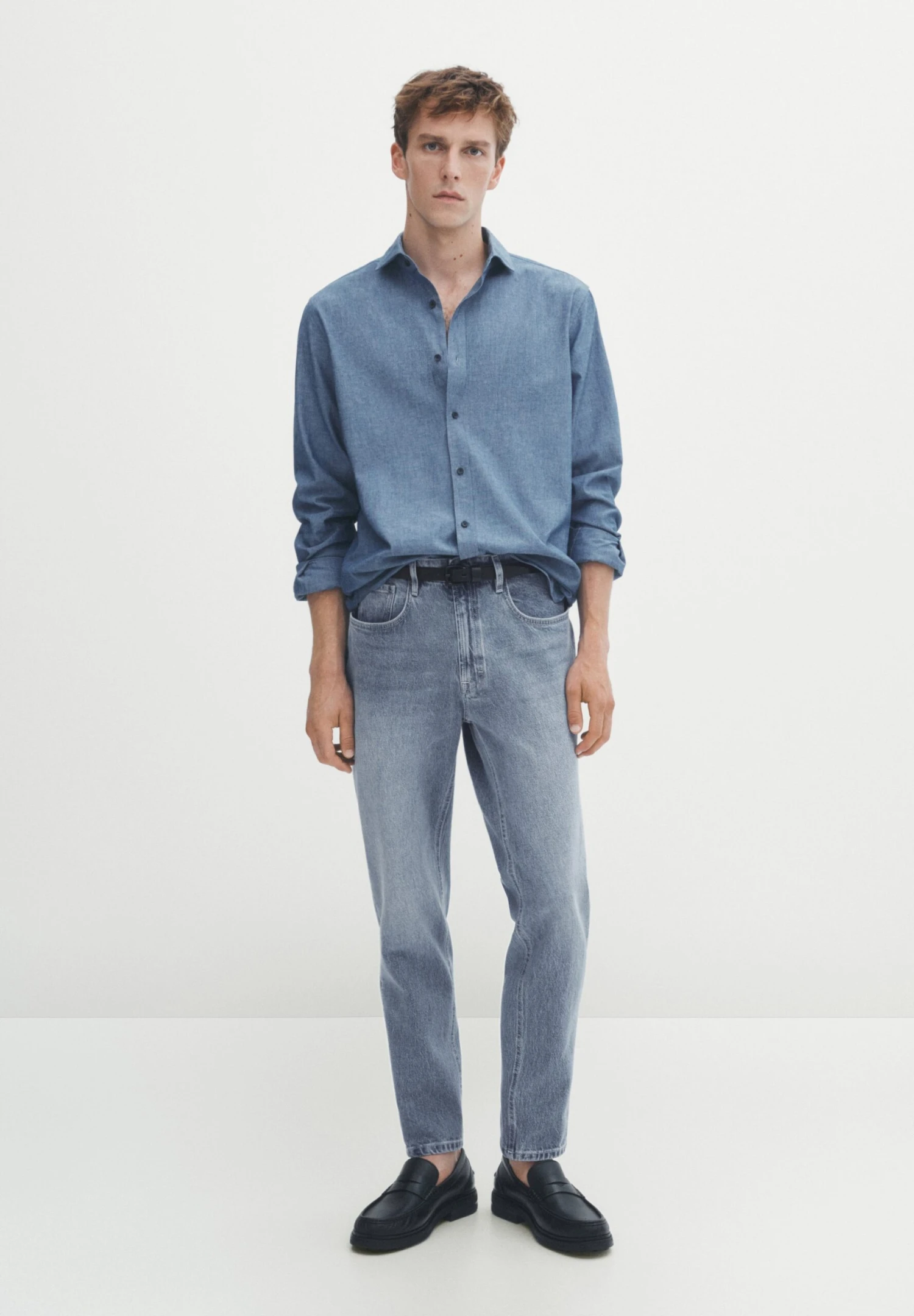 Massimo Dutti Bleached - Slim Fit Jeans - Blue 4 Massimo Dutti Bleached - Slim Fit Jeans - Blue - Image 2