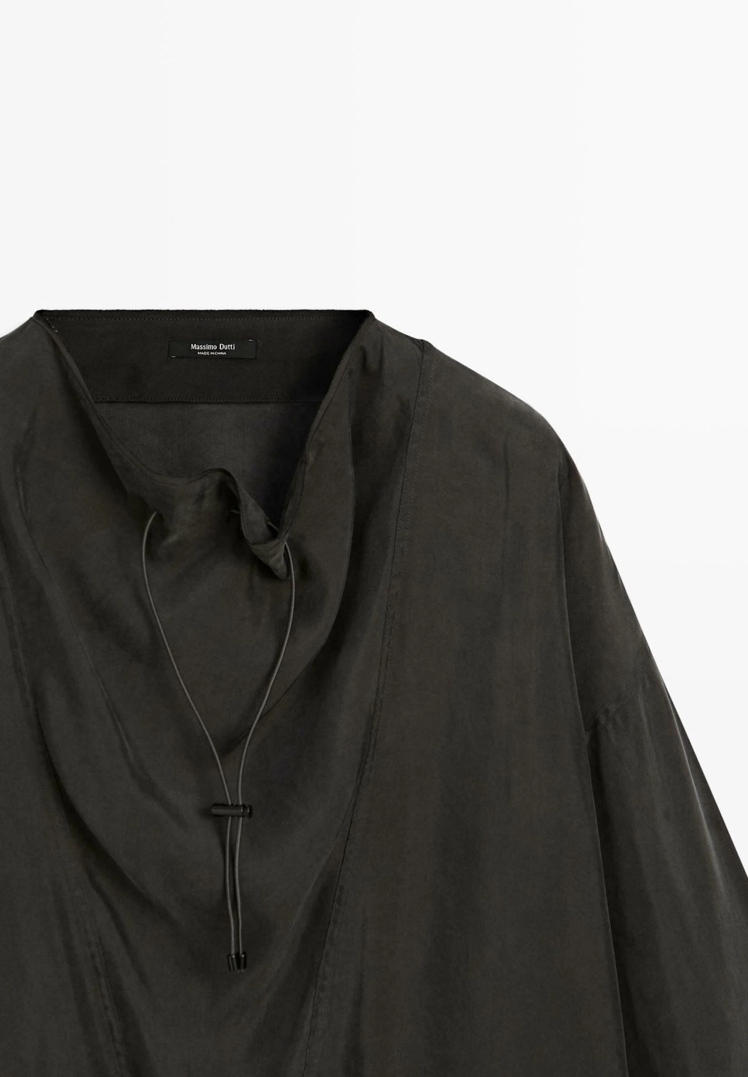 Massimo Dutti GARMENT WITH DRAWSTRING DETAIL - Blouse - Grey 10 Massimo Dutti GARMENT WITH DRAWSTRING DETAIL - Blouse - Grey - Image 8