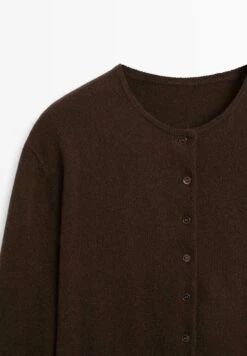Massimo Dutti BUTTONED WITH CREW NECK - Cardigan - Dark Brown -Massimo Dutti Shop 761100780ec54eca8a1acd72235088c8