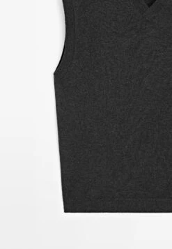 Massimo Dutti V-NECK - Jumper - Dark Grey -Massimo Dutti Shop 761338a895c24583ab9d3a08e5198cd0