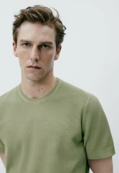 Massimo Dutti With Contrast Nautical - Basic T-Shirt - Khaki -Massimo Dutti Shop 764633799d7f407c953811d3f152b0c2