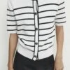Massimo Dutti Striped Short Sleeve- Cardigan - White 1 Massimo Dutti Striped Short Sleeve- Cardigan - White -Massimo Dutti Shop 767a2f8036364b5394a0a1a54e5eb141