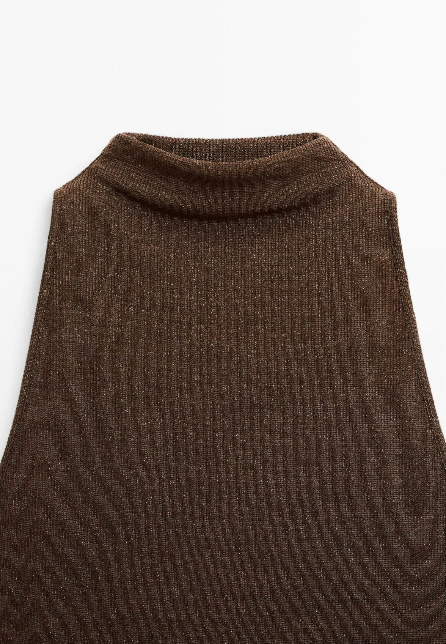 Massimo Dutti METALLIC-EFFECT HALTER NECK - Top - Dark Brown 11 Massimo Dutti METALLIC-EFFECT HALTER NECK - Top - Dark Brown - Image 9