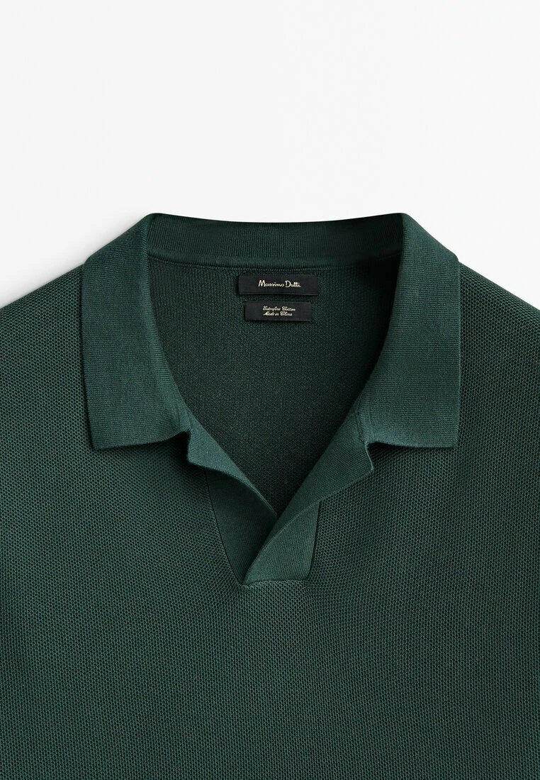Massimo Dutti Smocked - Polo Shirt - Mottled Green 9 Massimo Dutti Smocked - Polo Shirt - Mottled Green - Image 7