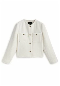 Massimo Dutti Textured Cropped With Golden Buttons - Summer Jacket - Beige -Massimo Dutti Shop 76a32e2e5d9747e9a85ecbe57ea67f1b