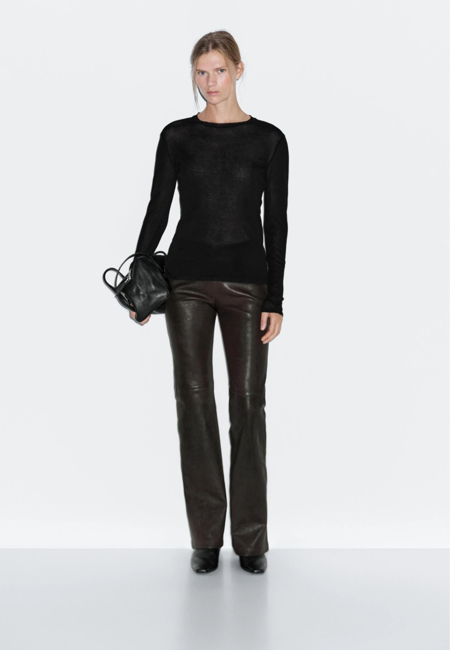 Massimo Dutti WITH NECKLINE - Long Sleeved Top - Black 4 Massimo Dutti WITH NECKLINE - Long Sleeved Top - Black - Image 2