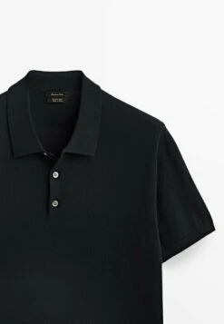 Massimo Dutti Short Sleeve - Polo Shirt - Black -Massimo Dutti Shop 774d8cb6b47a4f109337a7bfd8d14284