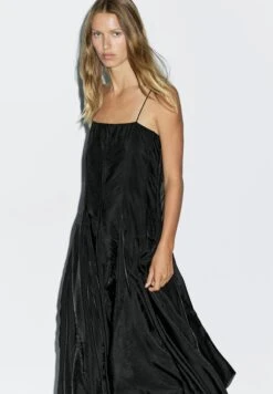 Massimo Dutti FLOWING MIDI WITH GODET DETAIL - Cocktail Dress / Party Dress - Black -Massimo Dutti Shop 7757e9f5969b4b5390312212edddbe18