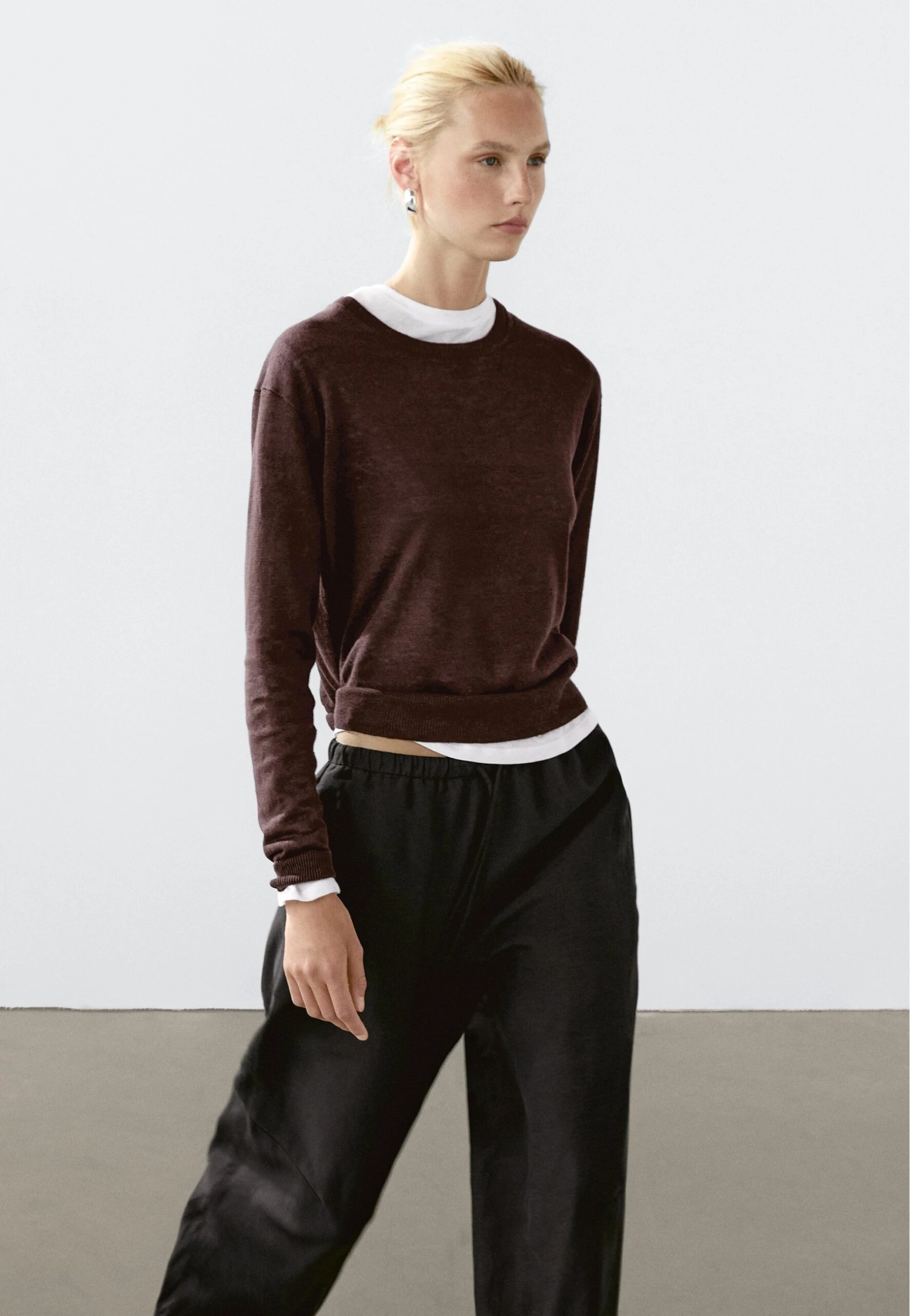 Massimo Dutti CREW NECK - Jumper - Mottled Bordeaux 3 Massimo Dutti CREW NECK - Jumper - Mottled Bordeaux