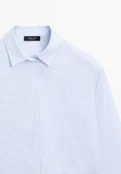 Massimo Dutti STRIPED STRETCH GARMENT - Button-down Blouse - Blue -Massimo Dutti Shop 77b2034d3b6740019588f29830da4aef