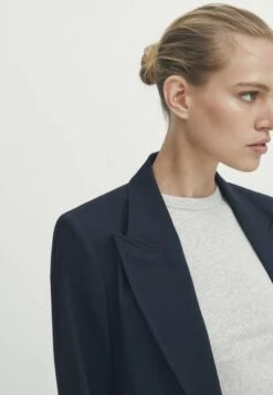 Massimo Dutti Mock Double-Breasted Buttoned - Short Coat - Dark Blue -Massimo Dutti Shop 77bf8de3ba734a89b80cb40b9fe621c5