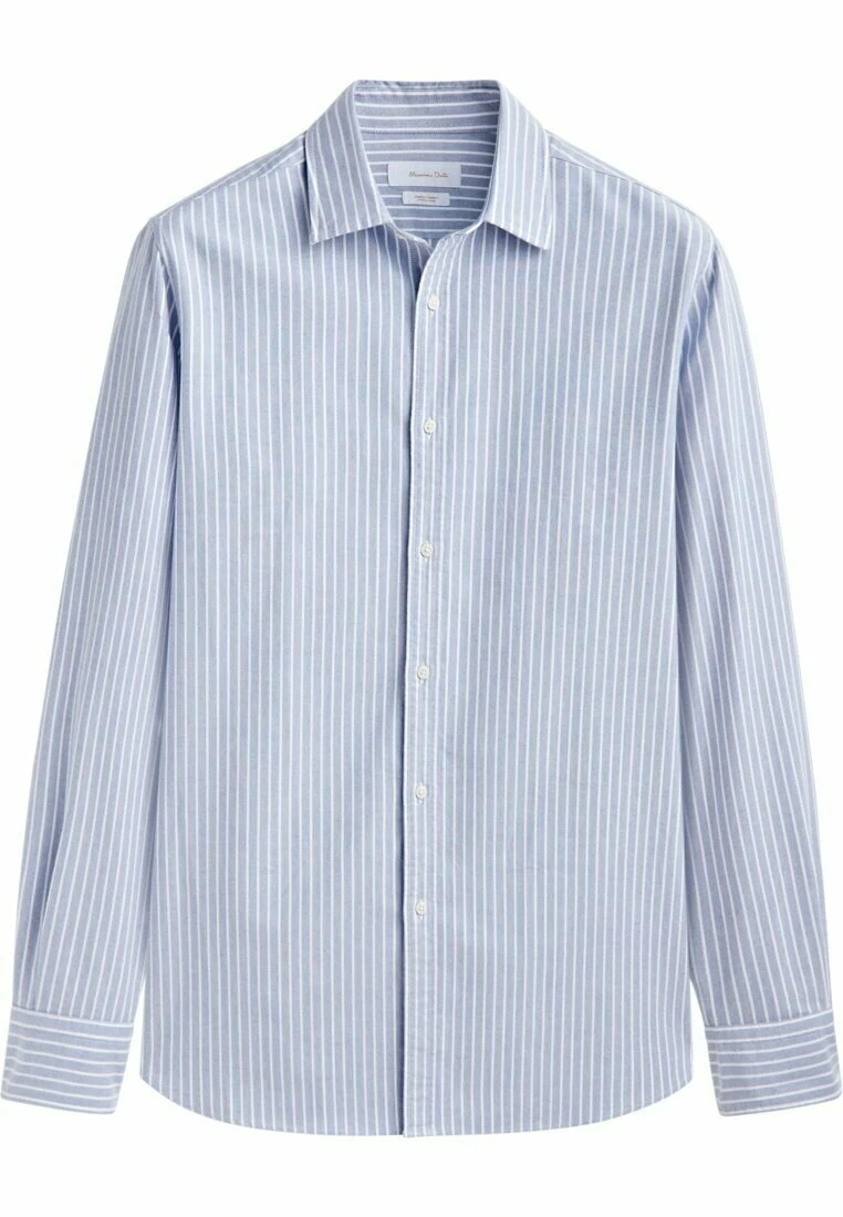 Massimo Dutti Soft Wash Striped Oxford - Shirt - Light Blue 7 Massimo Dutti Soft Wash Striped Oxford - Shirt - Light Blue - Image 5