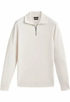 Massimo Dutti Textured Mock Neck With Zip - Jumper - Beige -Massimo Dutti Shop 78010256343e4888b9e690462454510e