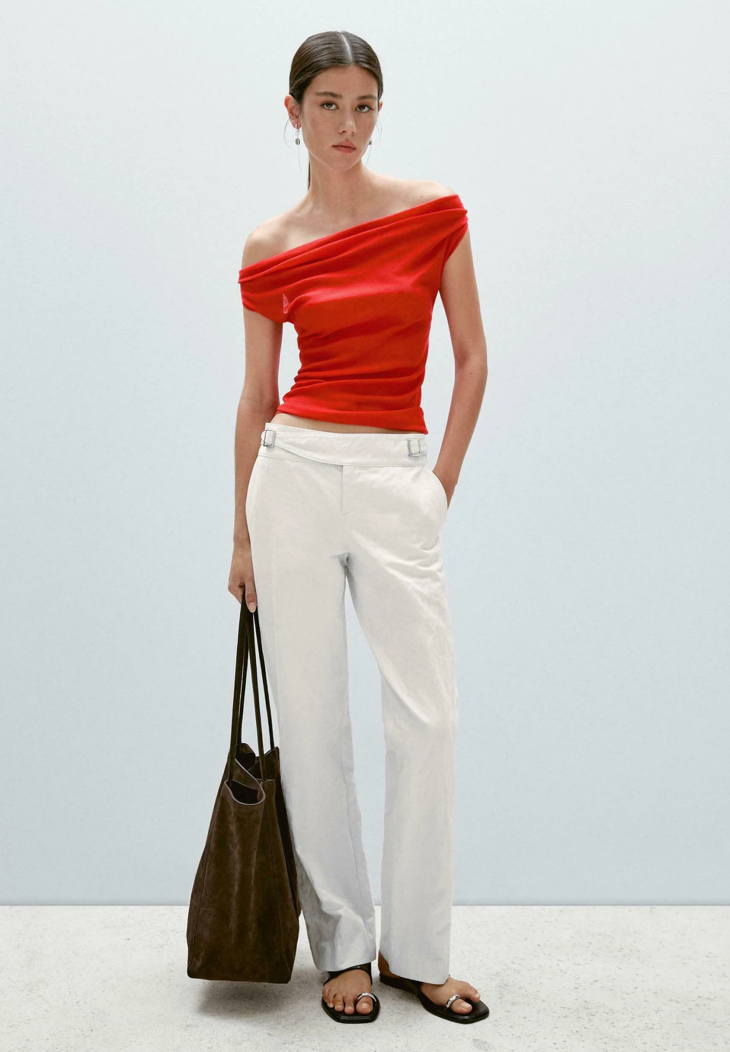 Massimo Dutti DRAPED NECKLINE - Top - Red 4 Massimo Dutti DRAPED NECKLINE - Top - Red - Image 2