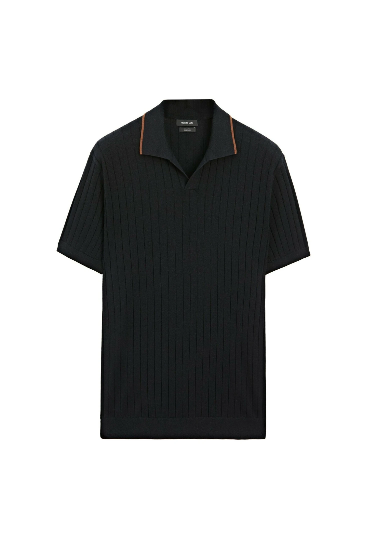Massimo Dutti RIBBED - Polo Shirt - Black 12 Massimo Dutti RIBBED - Polo Shirt - Black - Image 10