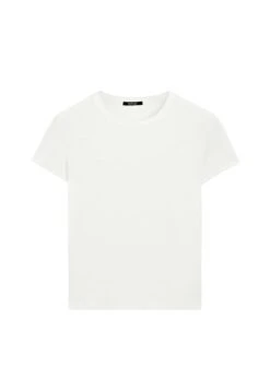 Massimo Dutti RIBBED HEAVY WEIGHT SHORT SLEEVE - Basic T-shirt - White -Massimo Dutti Shop 787a4069fa6446139a199642836ab813