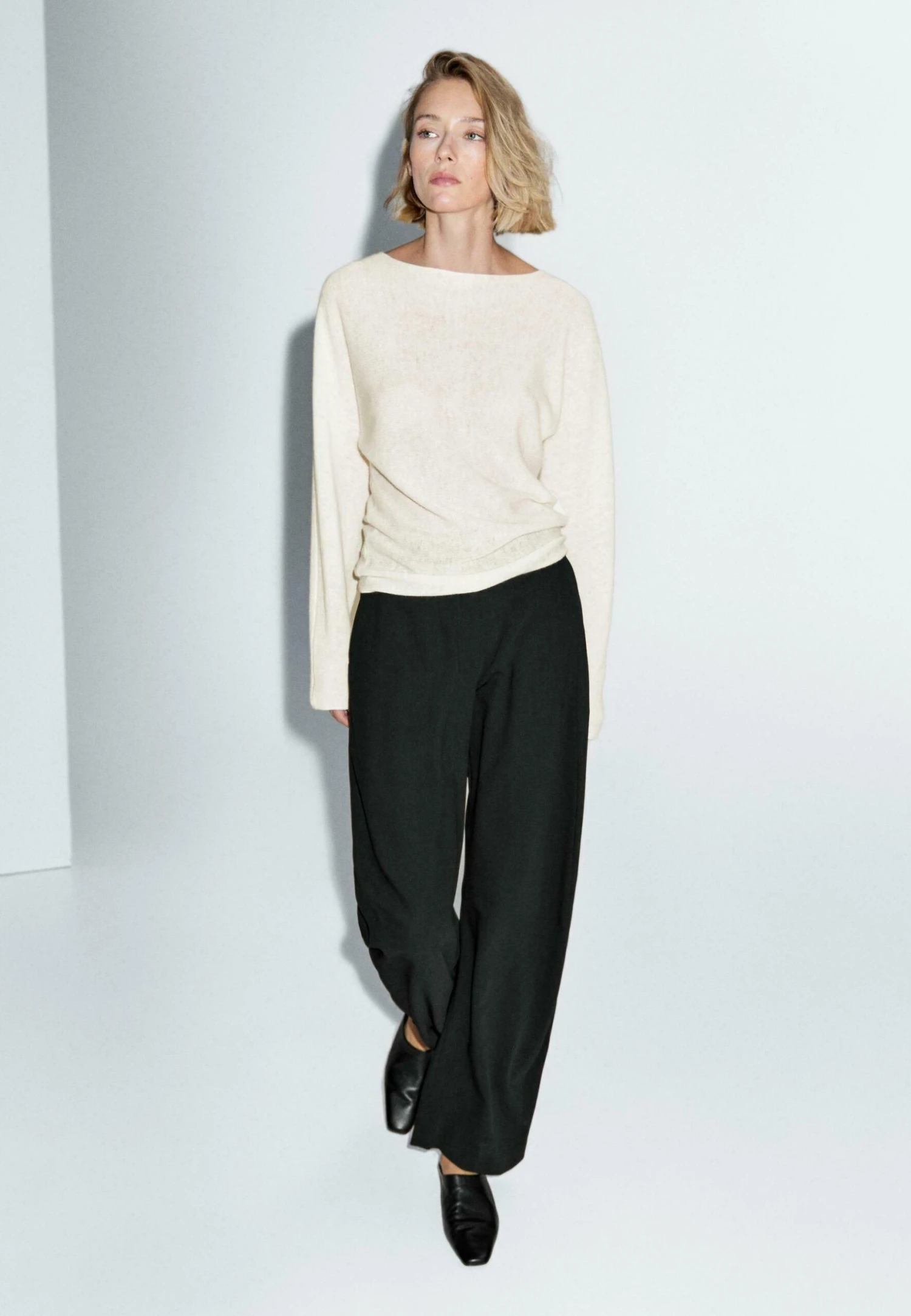 Massimo Dutti BOAT NECK WITH RAGLAN SLEEVE - Jumper - Beige 7 Massimo Dutti BOAT NECK WITH RAGLAN SLEEVE - Jumper - Beige - Image 5