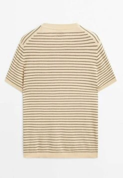 Massimo Dutti Short Sleeve With Irregular Stripes - Print T-Shirt - Beige 17 Massimo Dutti Short Sleeve With Irregular Stripes - Print T-Shirt - Beige -Massimo Dutti Shop 7880ee523b8149b184ee57faf9d2495f