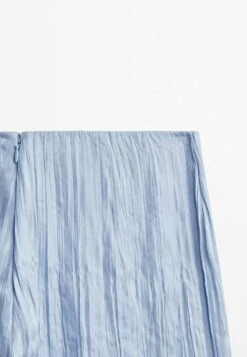 Massimo Dutti Studio-Wide-Leg Organza With A Creas - Trousers - Light Blue -Massimo Dutti Shop 78a56ad6b6f343f18c962a59830b4fc7