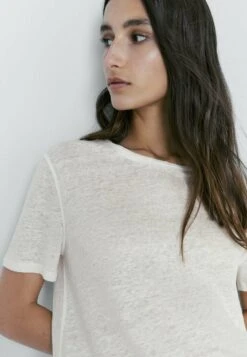 Massimo Dutti Short Sleeve- Basic T-Shirt - Beige -Massimo Dutti Shop 78adc0baf35a46a4881792876ca4386d