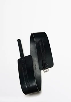 Massimo Dutti WITH SQUARE BUCKLE - Waist Belt - Black -Massimo Dutti Shop 78ba9d53148349148683afe903109060