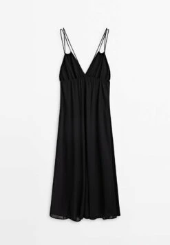 Massimo Dutti Flowing With Double Straps And Open Back - Day Dress - Black -Massimo Dutti Shop 78c2e2bc10ba45fba3bf5f28d34bccb4