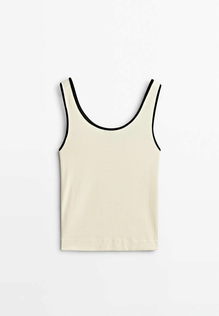 Massimo Dutti Contrast With Straps And Buttons- Top - Beige 4 Massimo Dutti Contrast With Straps And Buttons- Top - Beige - Image 2