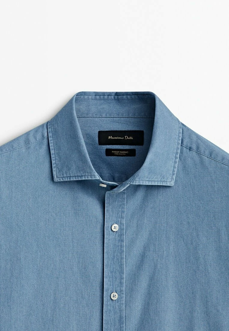Massimo Dutti Fit Bleach Wash - Shirt - Blue 12 Massimo Dutti Fit Bleach Wash - Shirt - Blue - Image 10