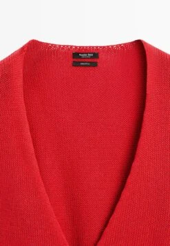 Massimo Dutti V-NECK WITH BELT DETAIL - Cardigan - Red -Massimo Dutti Shop 793dd45a2c4949a0919ec3a7c2702945