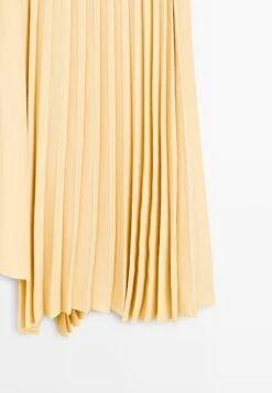 Massimo Dutti MIDI WITH PLANK DETAIL - A-line Skirt - Light Yellow -Massimo Dutti Shop 799ed480304a440f8ff6ea97b8a00ddd