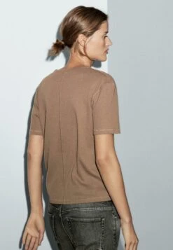 Massimo Dutti FADED CREW NECK - Basic T-shirt - Brown -Massimo Dutti Shop 79d10919bb5f455d87efafb9fe439719