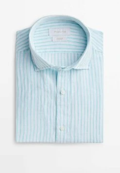 Massimo Dutti Striped - Shirt - Mottled Turquoise -Massimo Dutti Shop 79ea8f8436654a67b3993874fb30851a