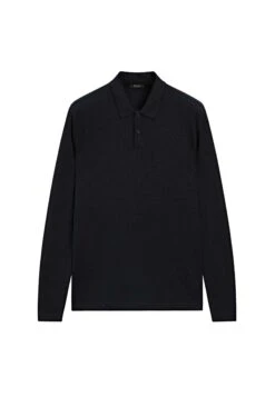 Massimo Dutti LONG SLEEVE MERCERISED PIQUÉ POLO NECK - Long Sleeved Top - Dark Blue -Massimo Dutti Shop 7a0abb29860642bc990fb460ee571a6b