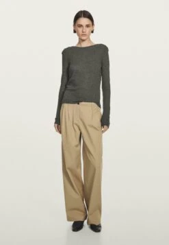 Massimo Dutti KNITWITH SHOULDER DETAIL - Jumper - Grey