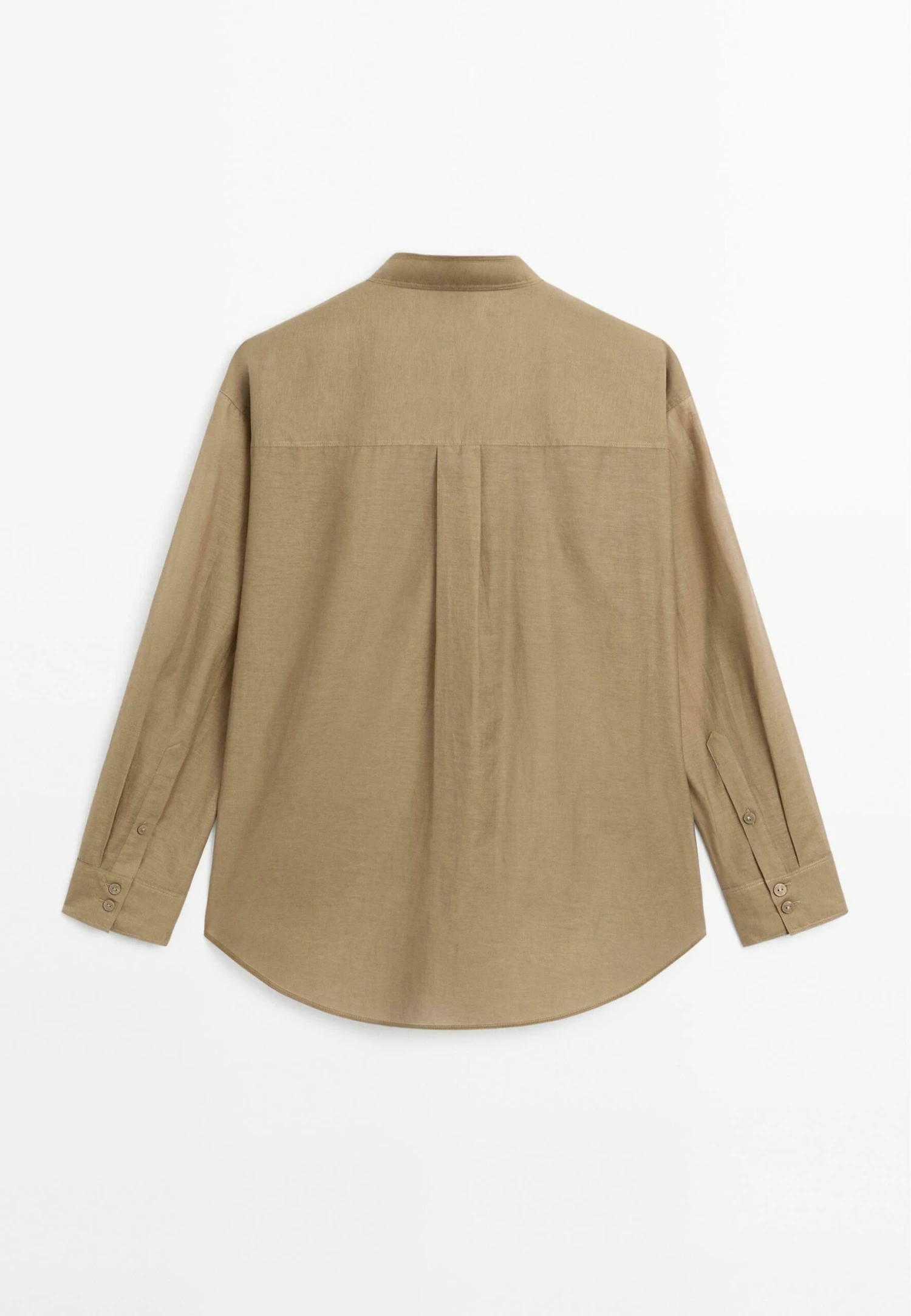 Massimo Dutti LONG GARMENT WITH STAND COLLAR - Button-down Blouse - Khaki 9 Massimo Dutti LONG GARMENT WITH STAND COLLAR - Button-down Blouse - Khaki - Image 7