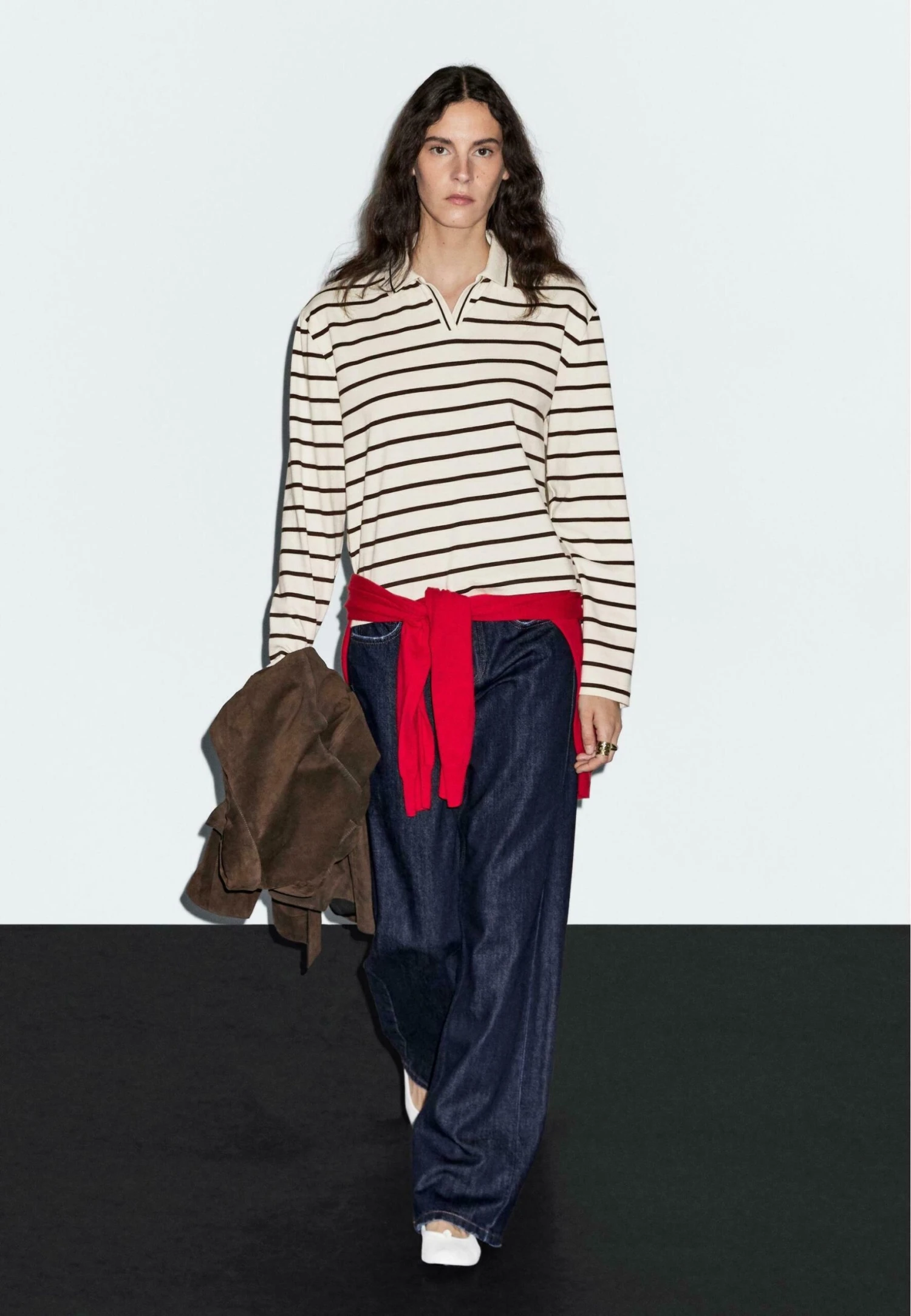 Massimo Dutti LONG SLEEVED STRIPED - Polo Shirt - Beige 6 Massimo Dutti LONG SLEEVED STRIPED - Polo Shirt - Beige - Image 4