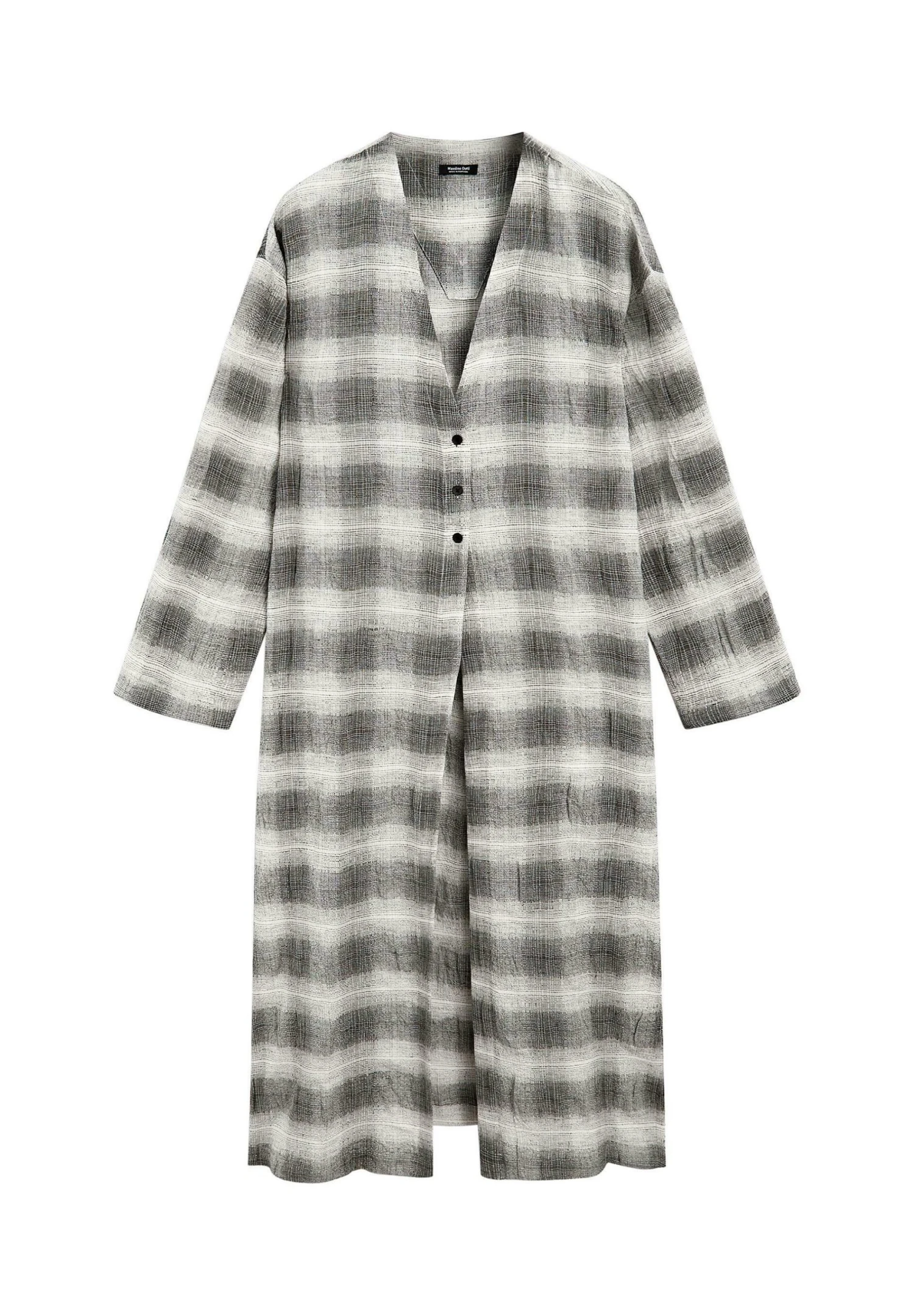 Massimo Dutti LONG CHECK TUNIC DRESS - Shirt Dress - Grey 8 Massimo Dutti LONG CHECK TUNIC DRESS - Shirt Dress - Grey - Image 6